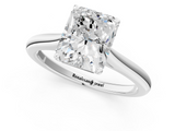 White gold Radiant Cut Solitaire Ring with Cathedral Band and Four-Prong Setting_114