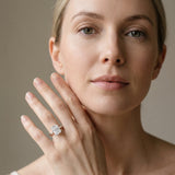 White gold Radiant Cut Solitaire Ring with Cathedral Band and Four-Prong Setting_13
