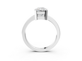 White gold Radiant Cut Solitaire Ring with Four-Prong Setting and Classic Band_72
