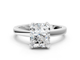 White gold Radiant Cut Solitaire Ring with Four-Prong Setting and Classic Band_75