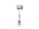 White gold Radiant Cut Solitaire Ring with Four-Prong Setting and Classic Band_77