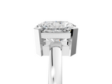 White gold Radiant Cut Solitaire Ring with Four-Prong Setting and Classic Band_77