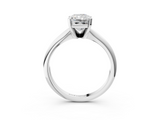 White gold Radiant Cut Solitaire Ring with Four-Prong Setting on a Classic Band_78