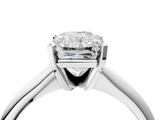 White gold Radiant Cut Solitaire Ring with Four-Prong Setting on a Classic Band_79