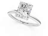 White gold Radiant Cut Solitaire Ring with Thin Band and Four-Prong Setting_50