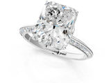 White gold Radiant Cut Solitaire Split Shank Pave Diamond Engagement Ring with Four-Prong Setting_14
