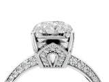 White gold Radiant Cut Solitaire Split Shank Pave Diamond Engagement Ring with Four-Prong Setting_17