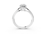 White gold Radiant Cut Solitaire Twist Band Ring with Four-Prong Setting_115