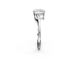 White gold Radiant Cut Solitaire Twist Band Ring with Four-Prong Setting_116