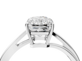 White gold Radiant Cut Solitaire Twist Band Ring with Four-Prong Setting_118