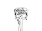 White gold Radiant Cut Solitaire Twist Band Ring with Four-Prong Setting_120