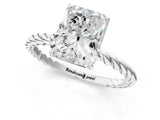 White gold Radiant Cut Solitaire Twisted Band 4-Prong Ring_250