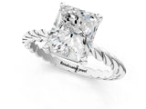 White gold Radiant Cut Solitaire Twisted Band with Four-Prong Setting_110