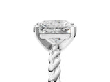 White gold Radiant Cut Solitaire Twisted Band with Four-Prong Setting_114