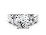 White gold Radiant Cut Three-Stone Channel Set Ring with Bar Prongs_54
