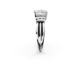 White gold Radiant Cut Three-Stone Channel Set Ring with Bar Prongs_56