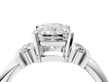 White gold Radiant Cut Three-Stone Channel Set Ring with Bar Prongs_58