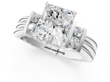 White gold Radiant Cut Three-Stone Channel Set Ring with Bar Prongs_59