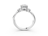 White gold Radiant Cut Three-Stone Channel Set Ring with Bar Prongs_61