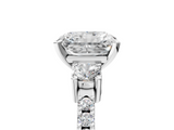 White gold Radiant Cut Three-Stone Diamond Pavé Band with Prong Setting_20