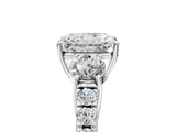 White gold Radiant Cut Three-Stone Diamond Pave Band with Prong Setting_111