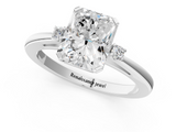 White gold Radiant Cut Three-Stone Solitaire Ring with Round Accent Diamonds and Four-Prong Setting_51