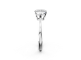 White gold Radiant Cut Three-Stone Solitaire Ring with Round Accent Diamonds and Four-Prong Setting_52
