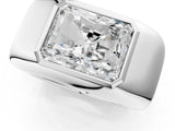White gold Radiant Diamond Bezel Set Mens Ring_1