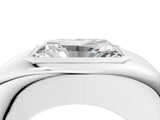 White gold Radiant Diamond Bezel Set Mens Ring_4