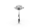 White gold Radiant Diamond Cluster Halo Ring with Solitaire Band and Four-Prong Setting_22