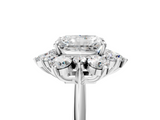 White gold Radiant Diamond Cluster Halo Ring with Solitaire Band and Four-Prong Setting_25