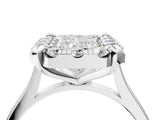 White gold Radiant Diamond Cluster Halo Solitaire with Four-Prong Setting_81