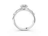 White gold Radiant Diamond Cluster Prong-Set Solitaire Ring_58