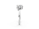 White gold Radiant Diamond Engagement Ring with Pear and Round Side Stones_2