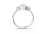 White gold Radiant Diamond Engagement Ring with Pear and Round Side Stones_3