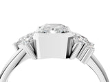 White gold Radiant Diamond Engagement Ring with Pear and Round Side Stones_4