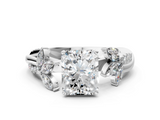 White gold Radiant Diamond Floral Vine Solitaire Engagement Ring_36