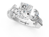 White gold Radiant Diamond Floral Vine Solitaire Engagement Ring_37