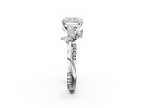 White gold Radiant Diamond Floral Vine Solitaire Engagement Ring_38