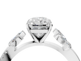 White gold Radiant Diamond Floral Vine Solitaire Engagement Ring_40