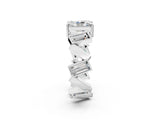 White gold Radiant Diamond Geometric Side Stone Engagement Ring_2