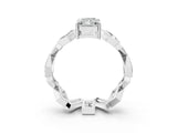White gold Radiant Diamond Geometric Side Stone Engagement Ring_3