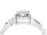 White gold Radiant Diamond Geometric Side Stone Engagement Ring_4