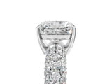 White gold Radiant Diamond Pavé Band Solitaire Ring with Four-Prong Setting_54