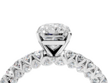 White gold Radiant Diamond Pavé Band Solitaire Ring with Four-Prong Setting_94