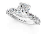 White gold Radiant Diamond Pavé Band Solitaire with Four-Prong Setting_39