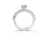 White gold Radiant Diamond Pavé Band Solitaire with Four-Prong Setting_41