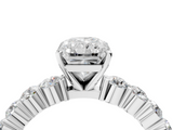 White gold Radiant Diamond Pavé Band Solitaire with Four-Prong Setting_42