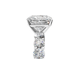 White gold Radiant Diamond Pavé Band Solitaire with Four-Prong Setting_43