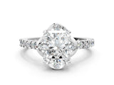 White gold Radiant Diamond Pave Band with Floral Prong Setting_28